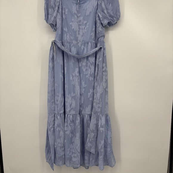Julia Jordan Womens Surplice Side-Tie Puff Sleeve Lace Midi Dress Sky Blue 8 NWT - Picture 5 of 8